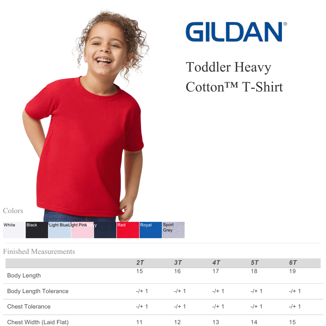 Toddler Heavy Cotton T-Shirt Soft Everyday Essential (2T–6)