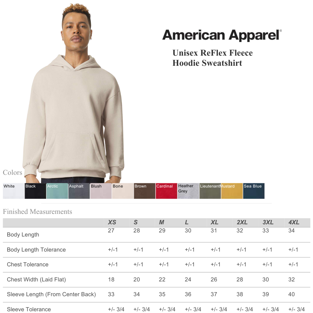 American Apparel ReFlex Fleece Hoodie | Mid-Weight Comfort