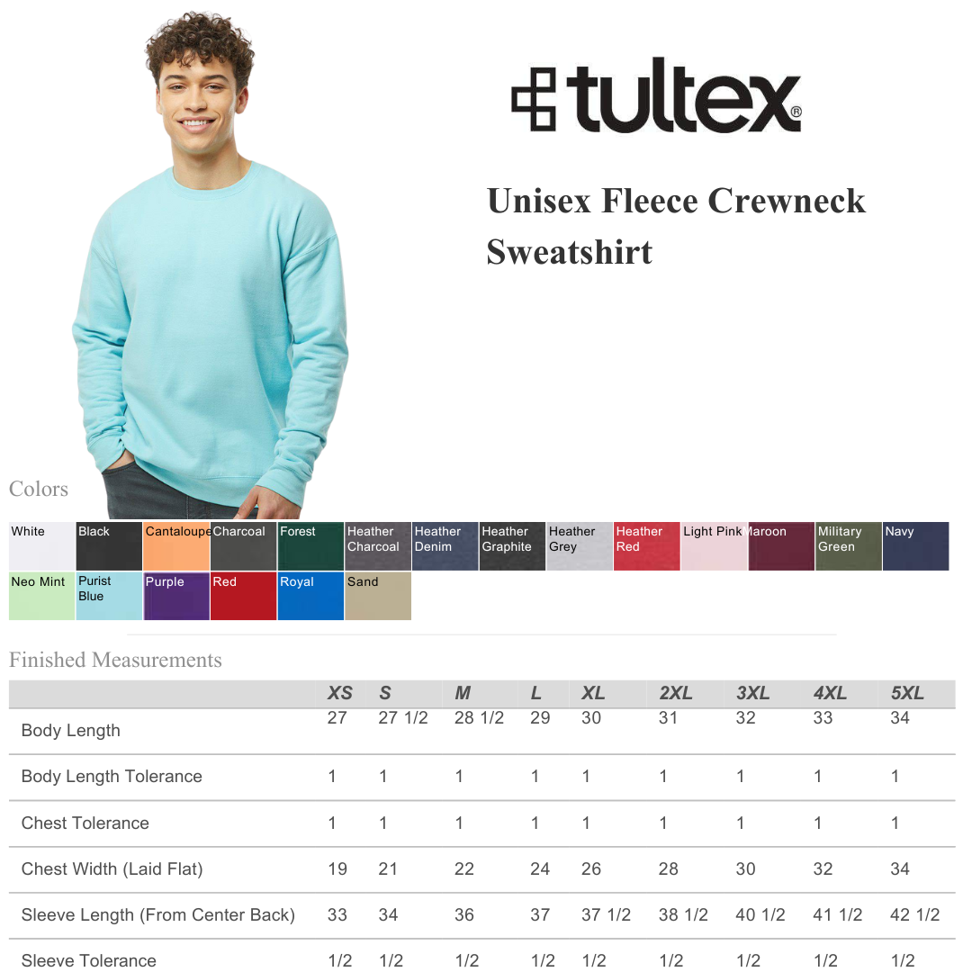 Tultex Heavy Fleece Crewneck Sweatshirt | Cozy Everyday Fit