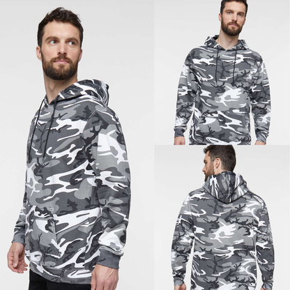Unisex Camo Fleece Hoodie – Urban Woodland Pullover