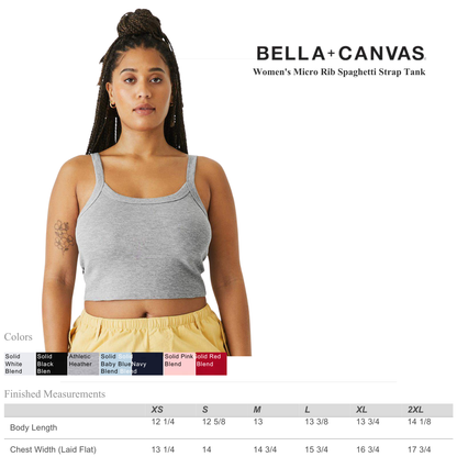 BELLA + CANVAS Women’s Micro Rib Spaghetti Strap Tank Top