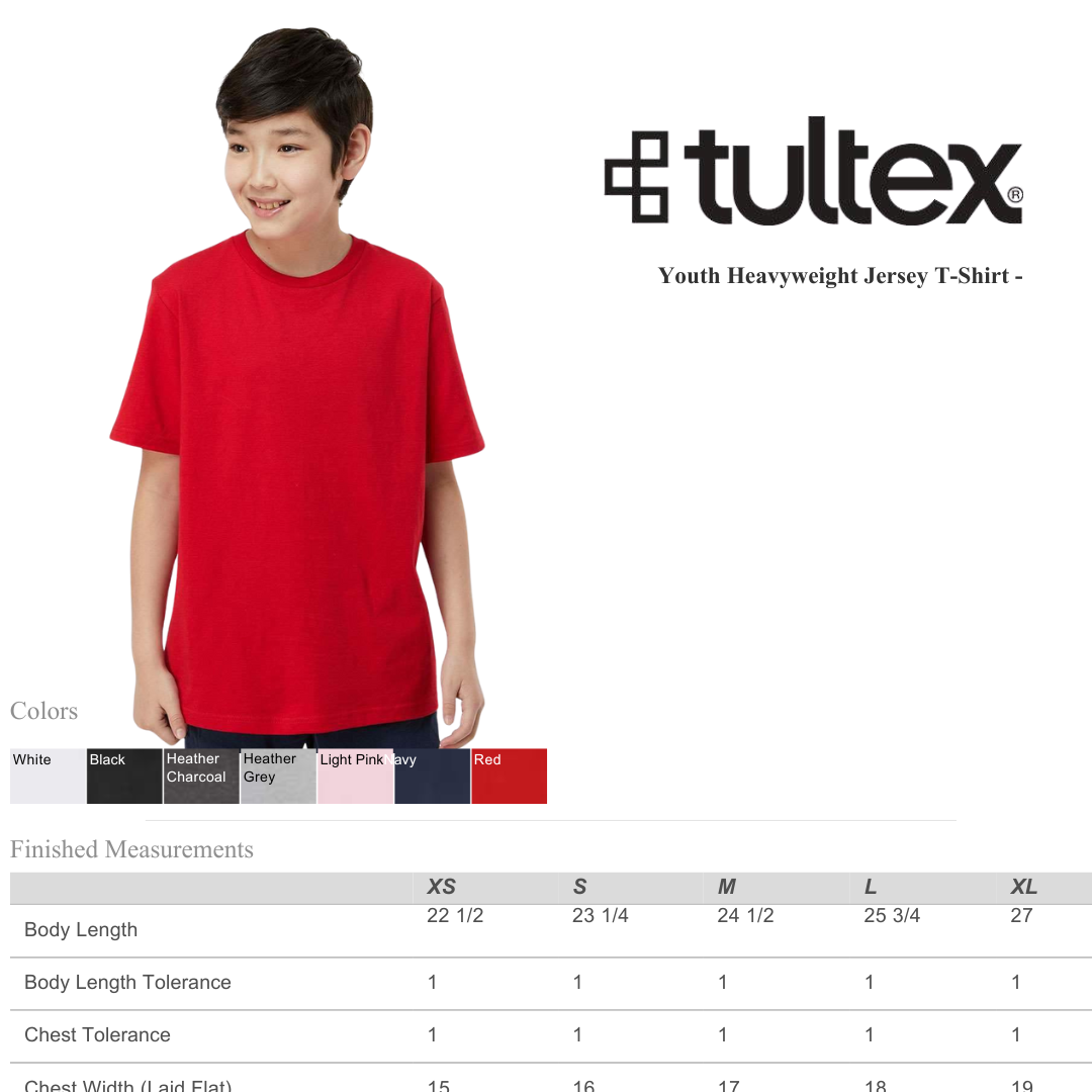 Tultex 295 Youth Heavyweight Jersey T-Shirt | Durable Cotton