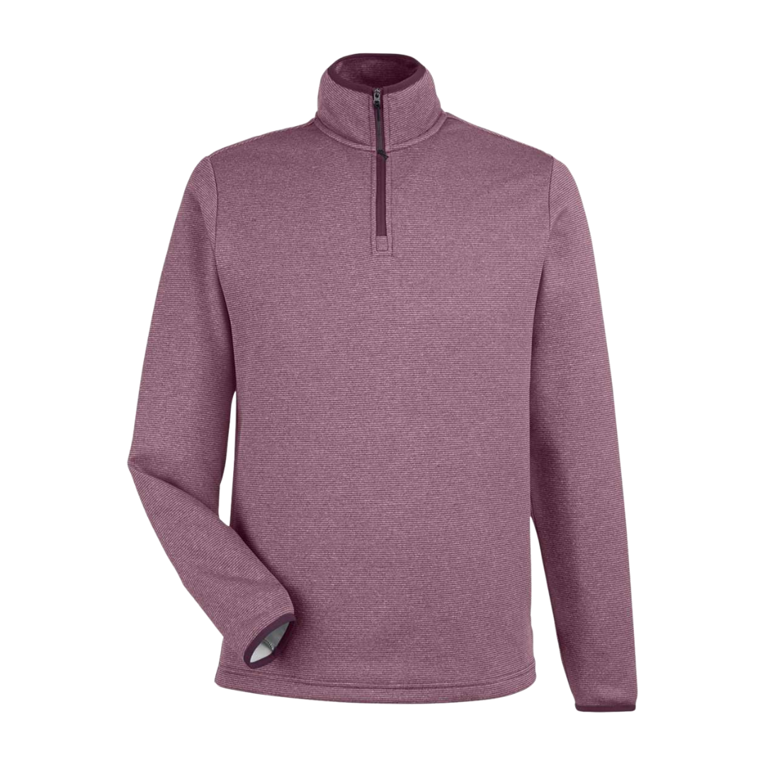 Men’s Heathered Stripe Quarter-Zip Pullover | Moisture-Wick