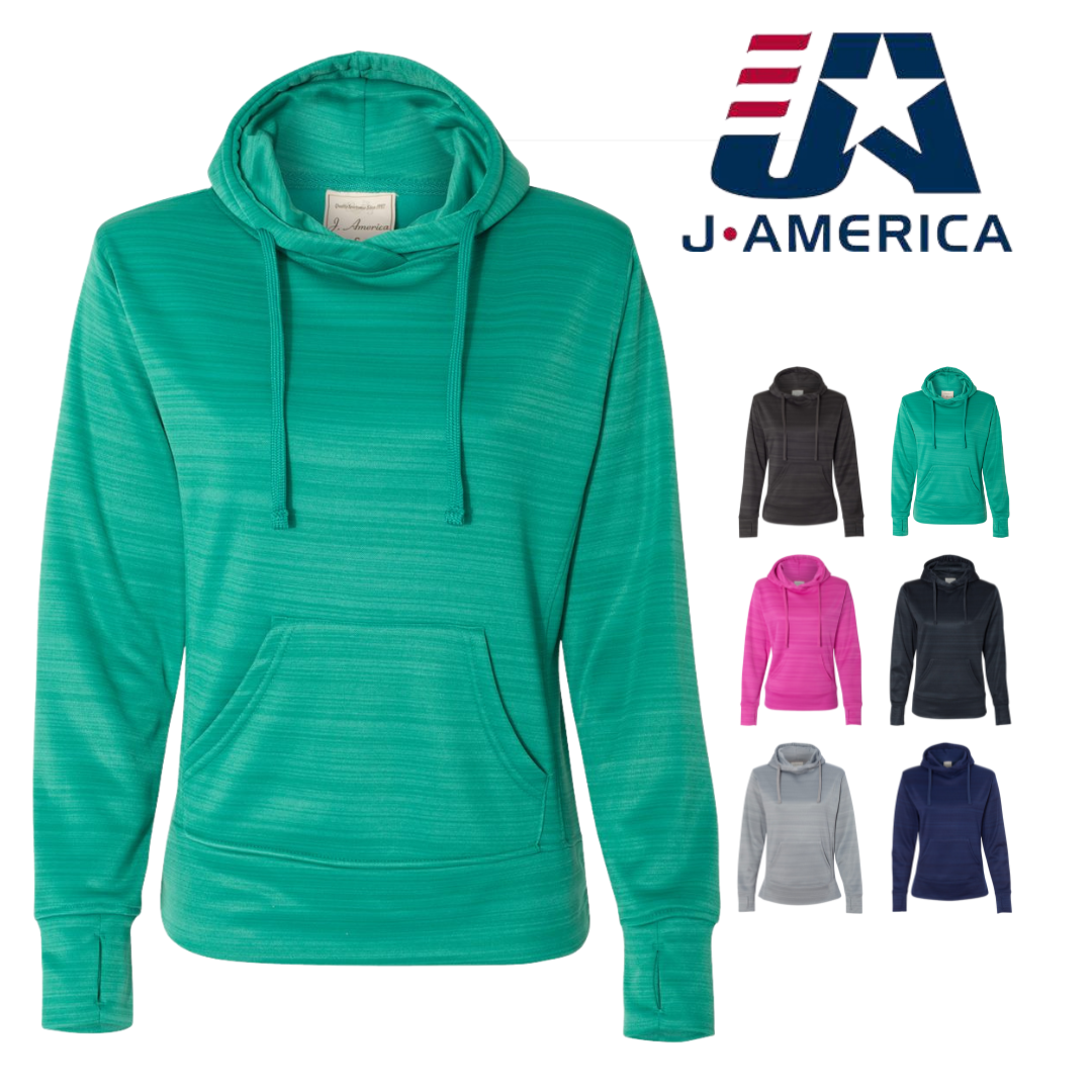 Women’s Performance Fleece Hoodie | Soft Striped Pullover wi