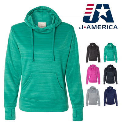 Women’s Performance Fleece Hoodie | Soft Striped Pullover wi