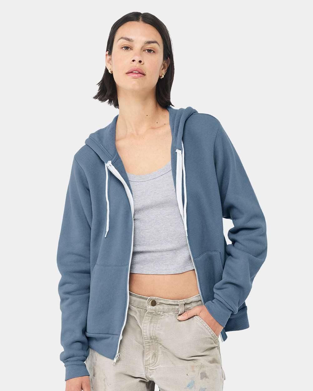 Unisex Sponge Fleece Full-Zip Hoodie | Comfort Soft Cotton
