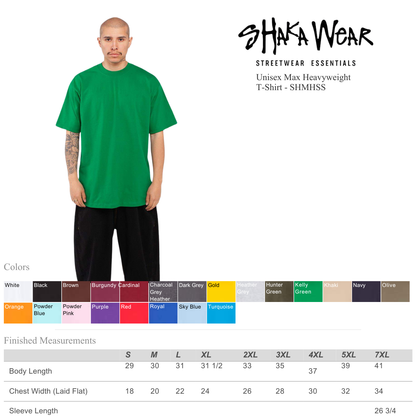 Shaka Wear SHMHSS Max Heavyweight T-Shirt | Oversized Fit