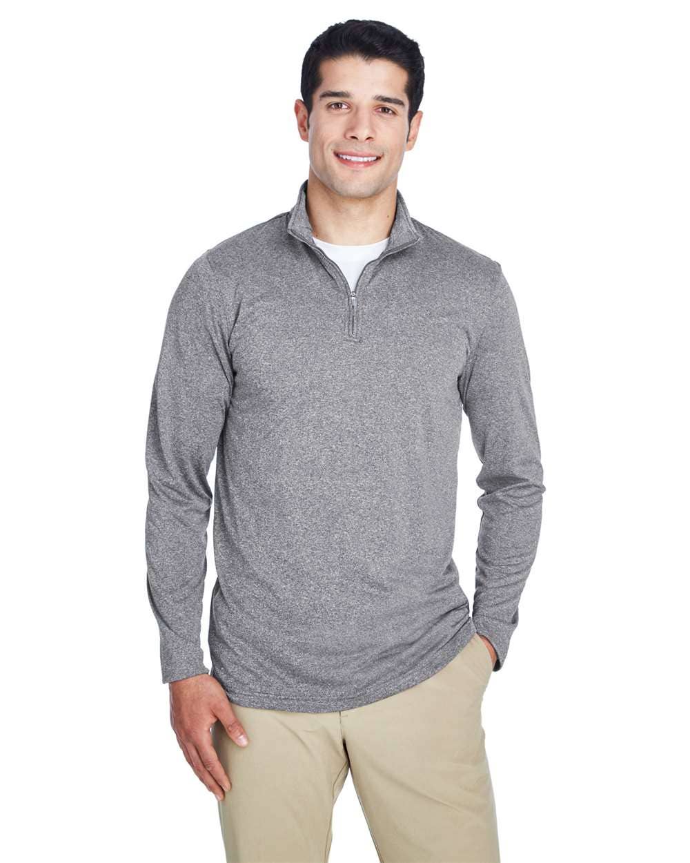 Men’s Heathered Performance Quarter-Zip Pullover | UltraClub