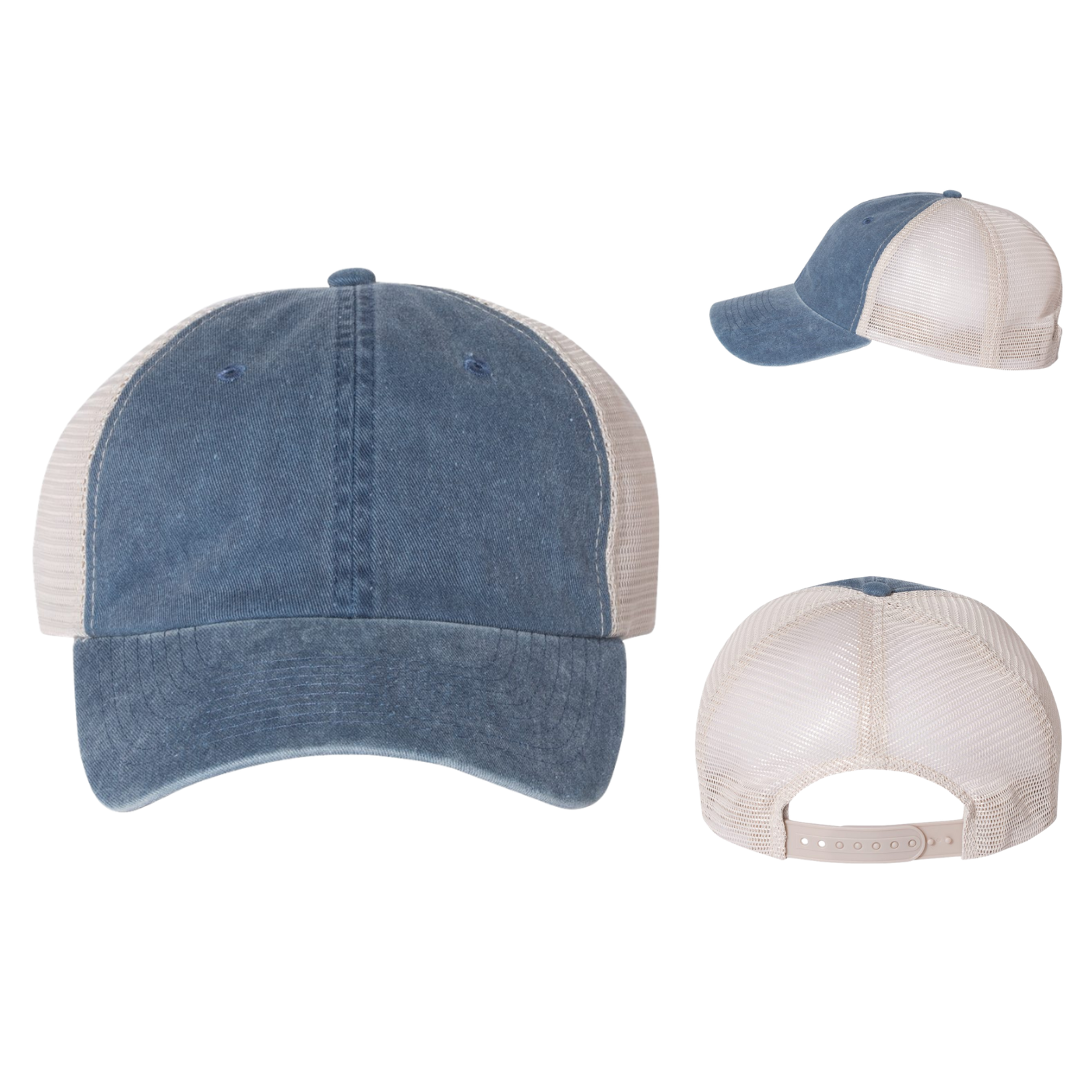 Vintage Style Pigment-Dyed Trucker Hat – Adjustable Fit