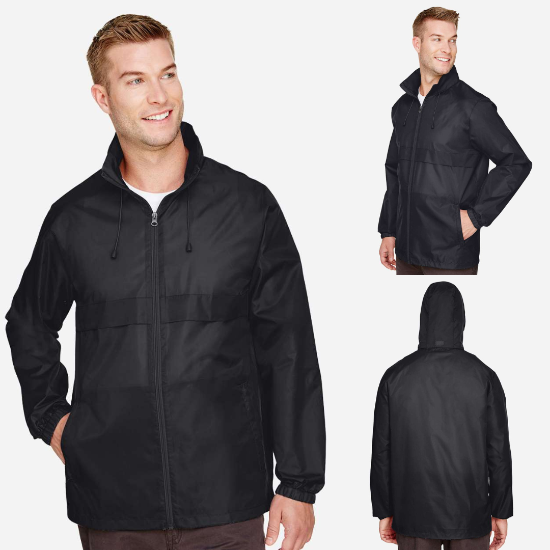 Unisex Lightweight Hooded Windbreaker Jacket Water-Resistant