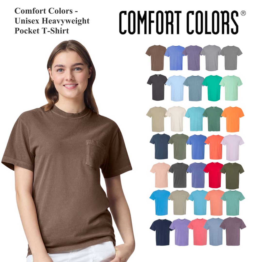 Comfort Colors Heavyweight Pocket 100% ring-spun cotton Tee