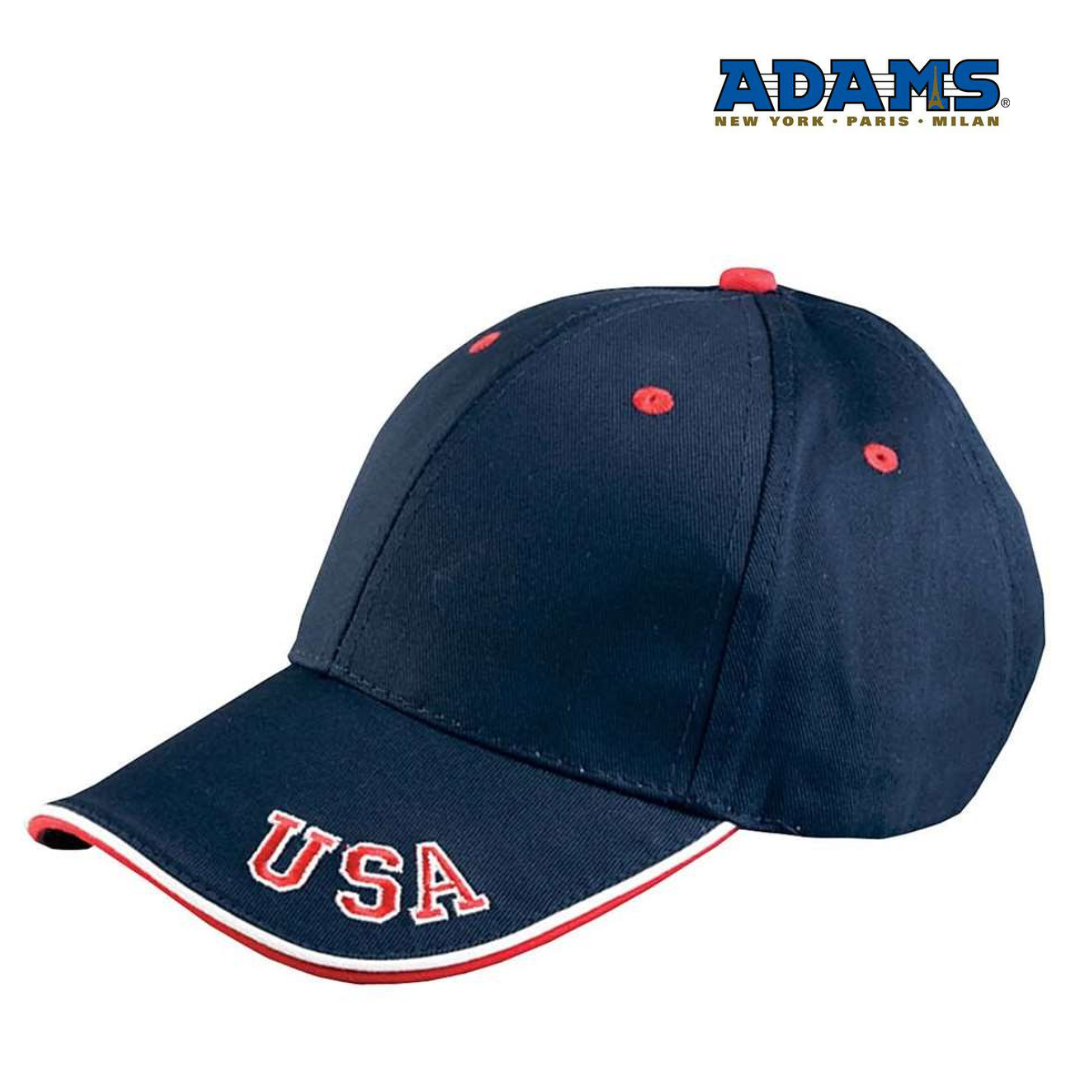 Adams National USA Cap – 100% Cotton Twill Embroidered Hat