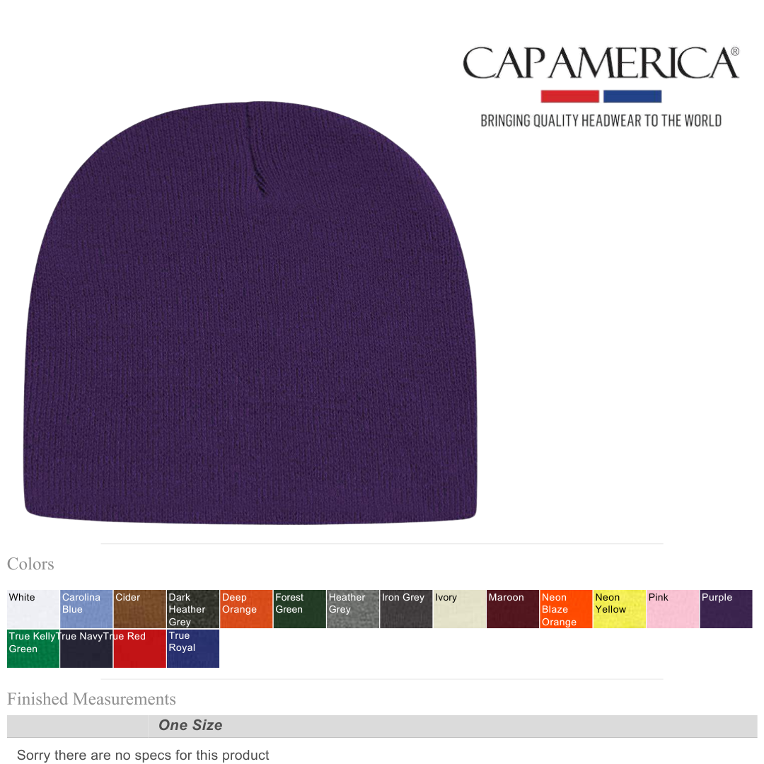 Unisex Acrylic Beanie | Made in USA | Retail Winter Staple