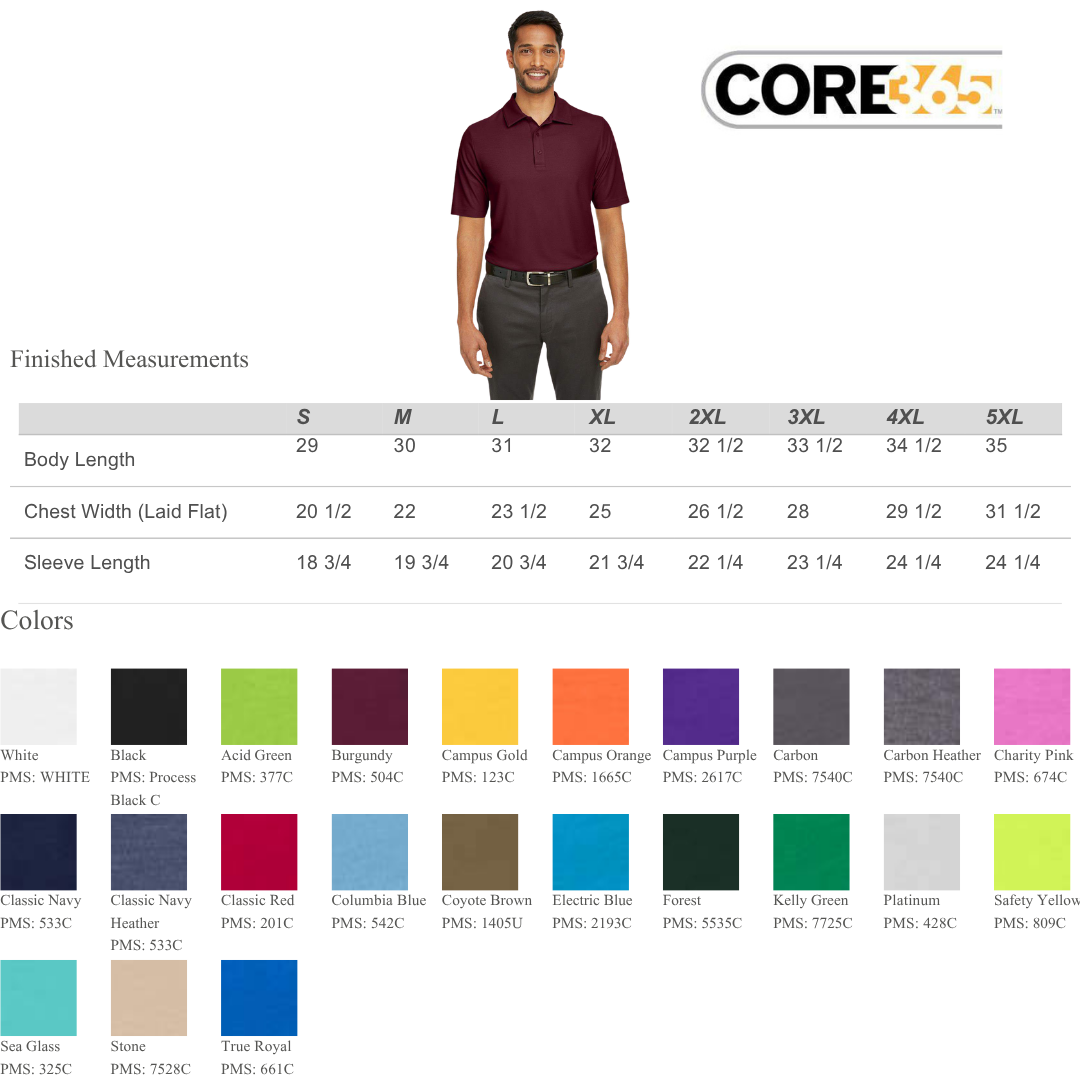 Men's Performance Pique Polo for Work Uniforms & Teams