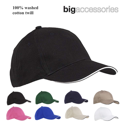 Brushed Twill Cotton Sandwich Cap – Adjustable Fit
