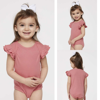 Infant Flutter Sleeve Cotton Bodysuit – Soft Baby One-Piece