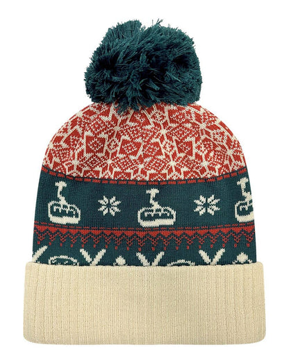 Unisex Recycled Beanie with Pom – Cozy Cold-Weather Hat