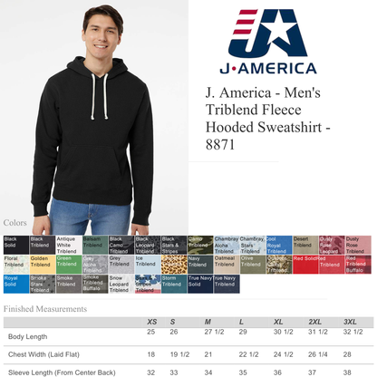 Men’s J. America Relaxed Fit Soft Triblend Fleece Hoodie