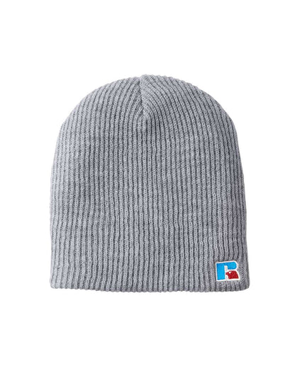 Unisex Athletic Acrylic Knit Beanie | Russell Patch Detail