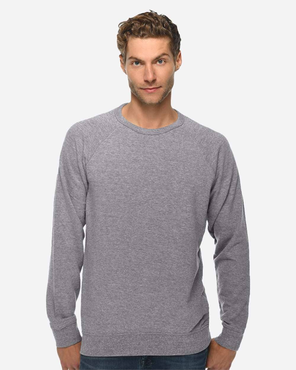 Lane Seven Unisex Lightweight Loopback Terry Crewneck
