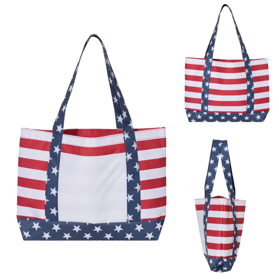 Americana Beach Tote Bag – Large Stars & Stripes Summer Tote