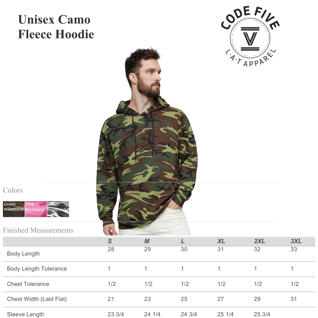 Unisex Camo Fleece Hoodie – Urban Woodland Pullover