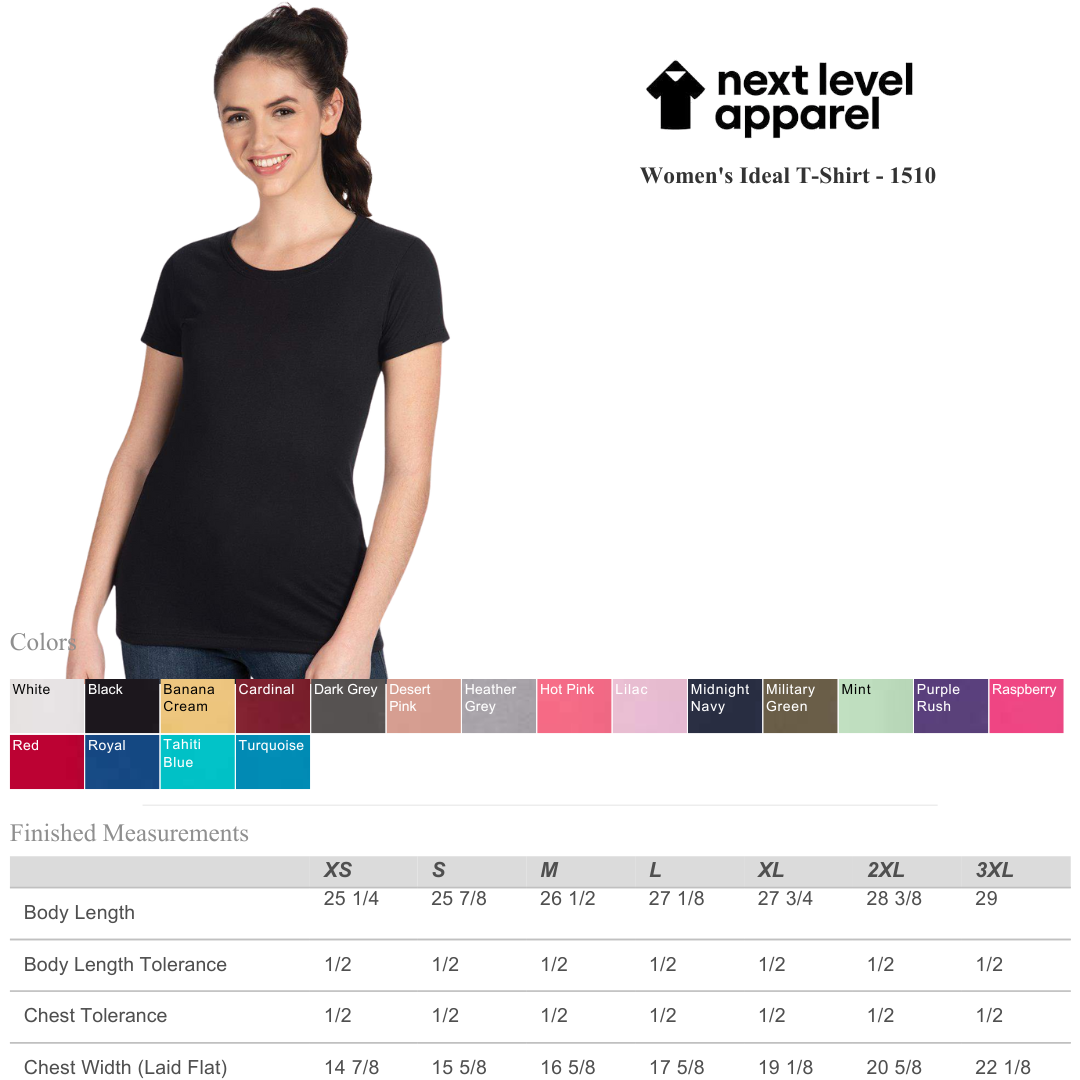 Next Level 1510 Women’s Ideal T-Shirt | Soft Fitted Tee