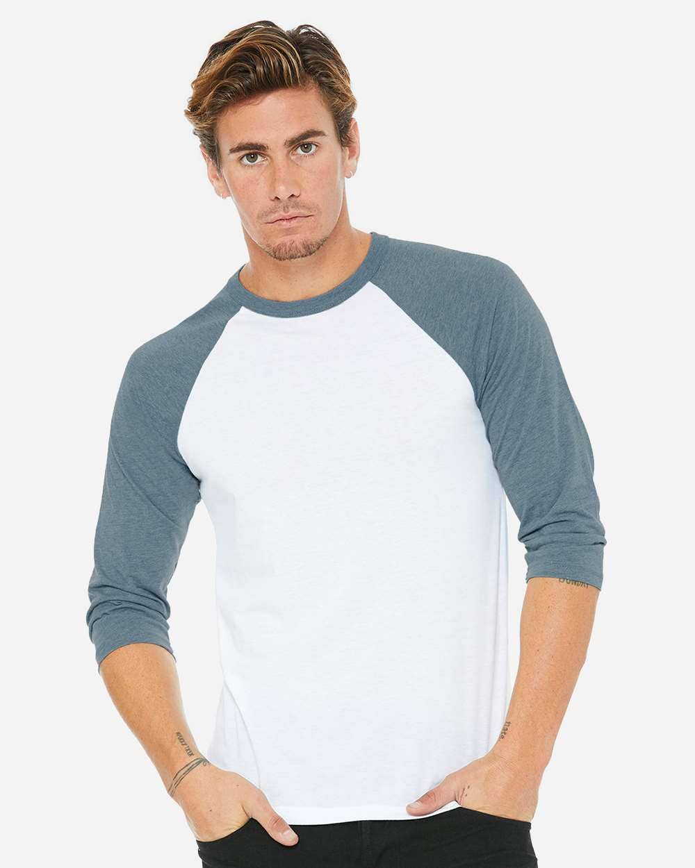 BELLA + CANVAS Unisex 3/4 Sleeve Baseball Tee – Lightweight