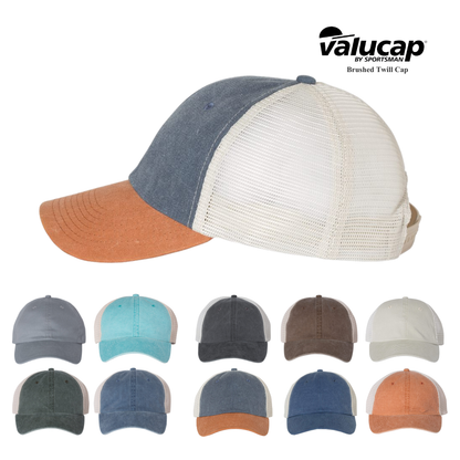 Vintage Style Pigment-Dyed Trucker Hat – Adjustable Fit
