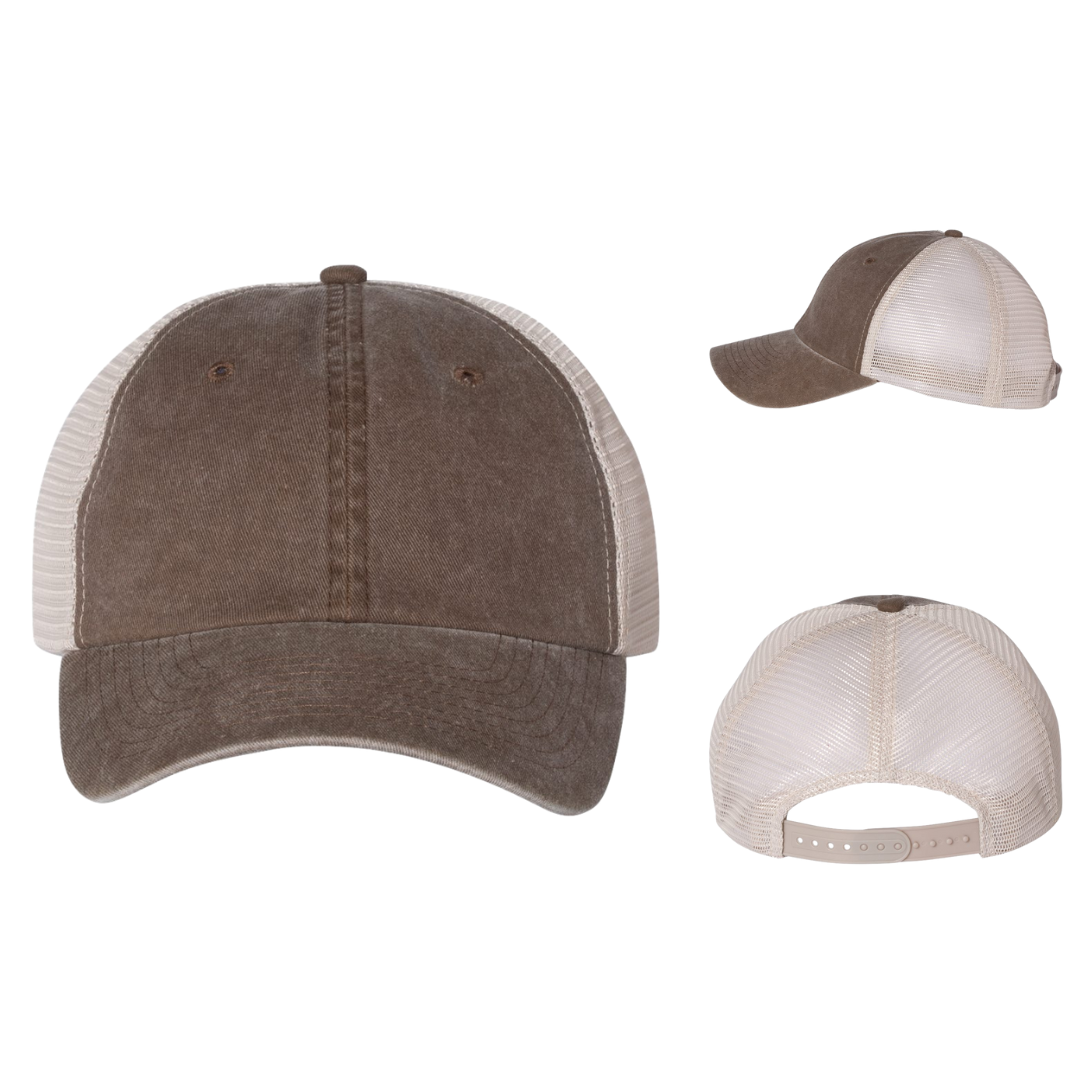 Vintage Style Pigment-Dyed Trucker Hat – Adjustable Fit