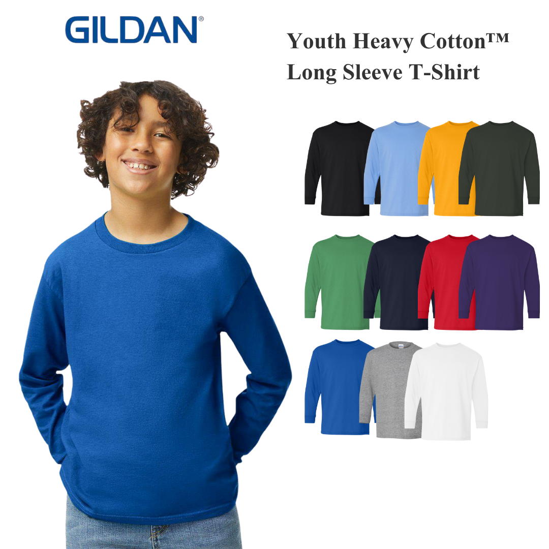 Youth Heavy Cotton Long Sleeve Tee | Soft Durable Comfort