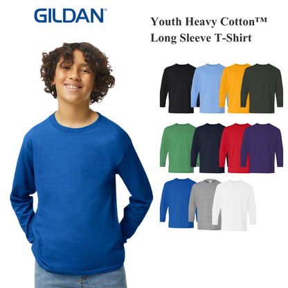 Youth Heavy Cotton Long Sleeve Tee | Soft Durable Comfort