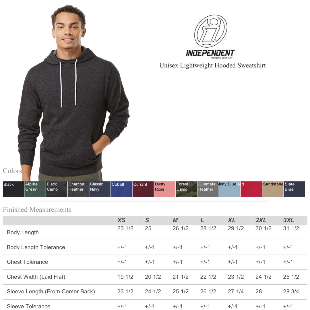 Unisex Lightweight Pullover Hoodie – Soft Ring-Spun Cotton