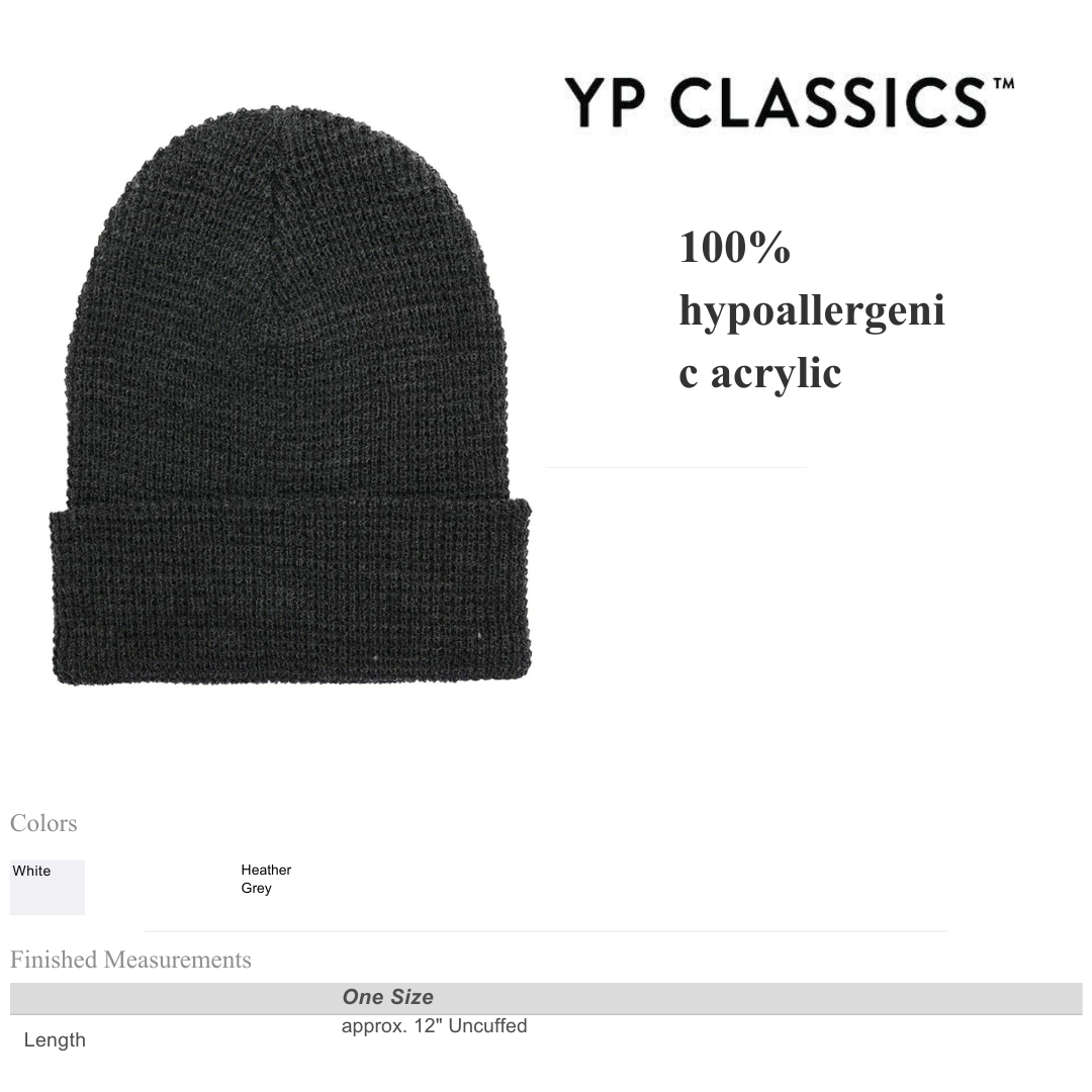 Unisex Waffle Cuffed Beanie – Classic Knit Winter Hat