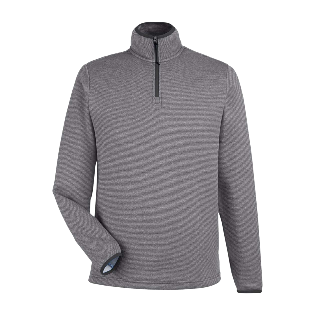 Men’s Heathered Stripe Quarter-Zip Pullover | Moisture-Wick
