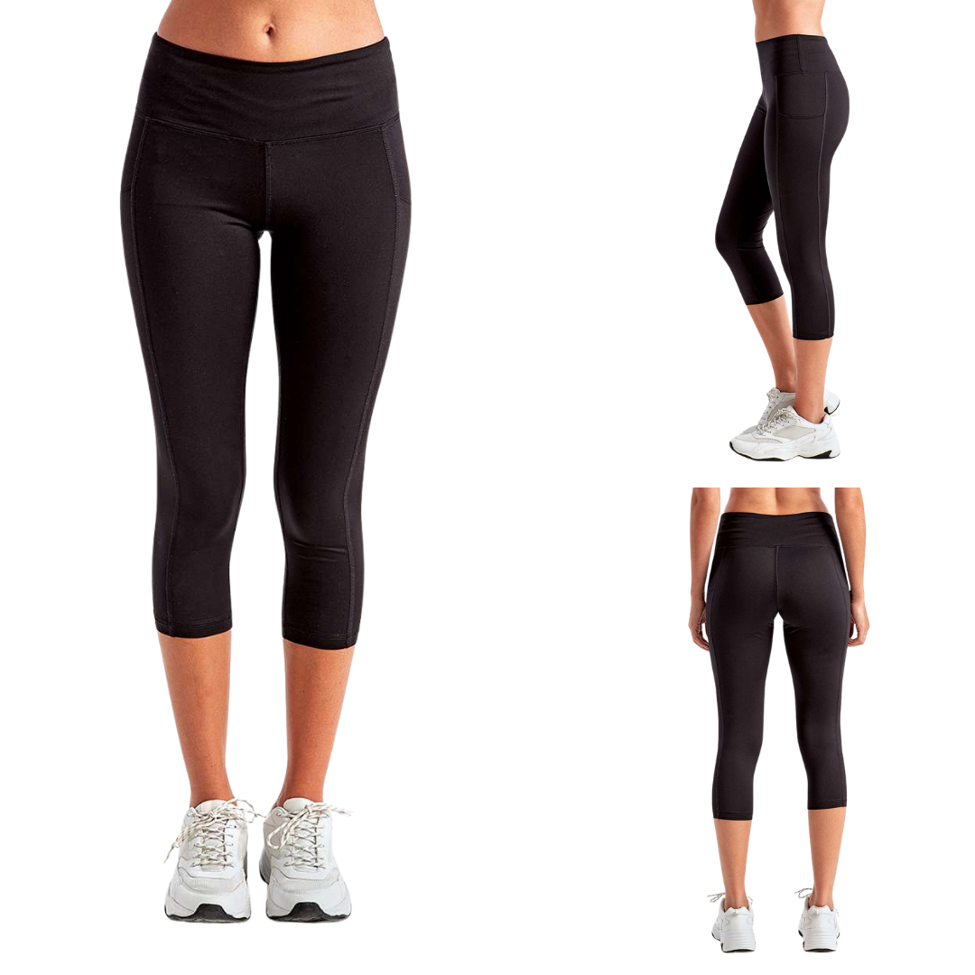 Women's Capri Workout Leggings with Side Pockets Activewear