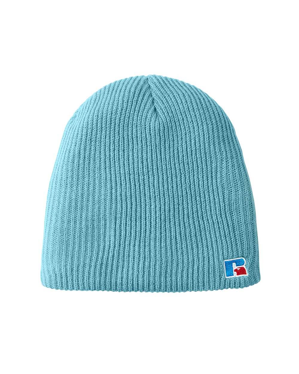 Unisex Athletic Acrylic Knit Beanie | Russell Patch Detail