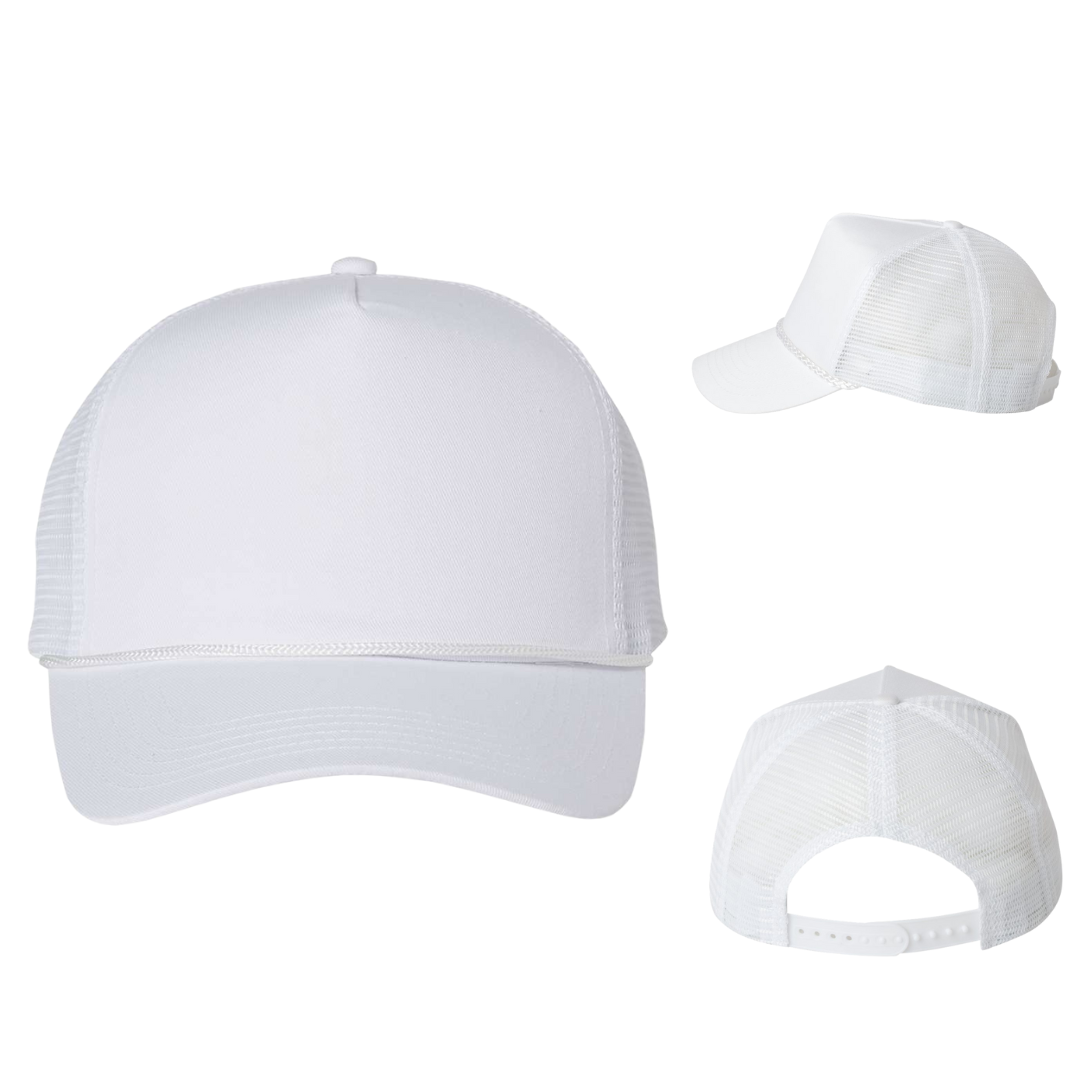 Structured Five-Panel Trucker Hat With Mesh Back Adjustable