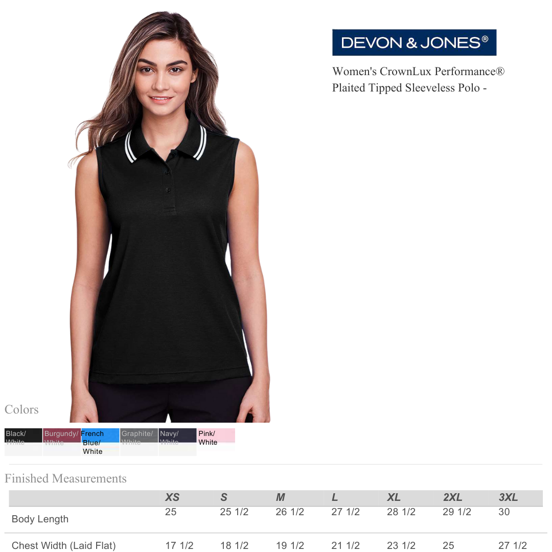 Women’s Sleeveless Performance Polo Breathable, Modern Fit