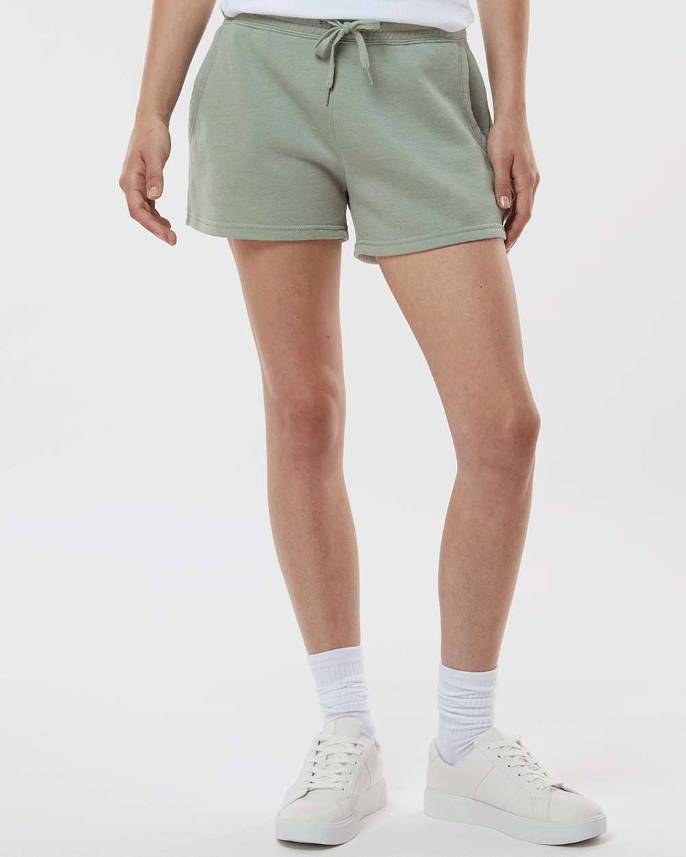 Women’s Lightweight Wave Wash Fleece Shorts with Pockets