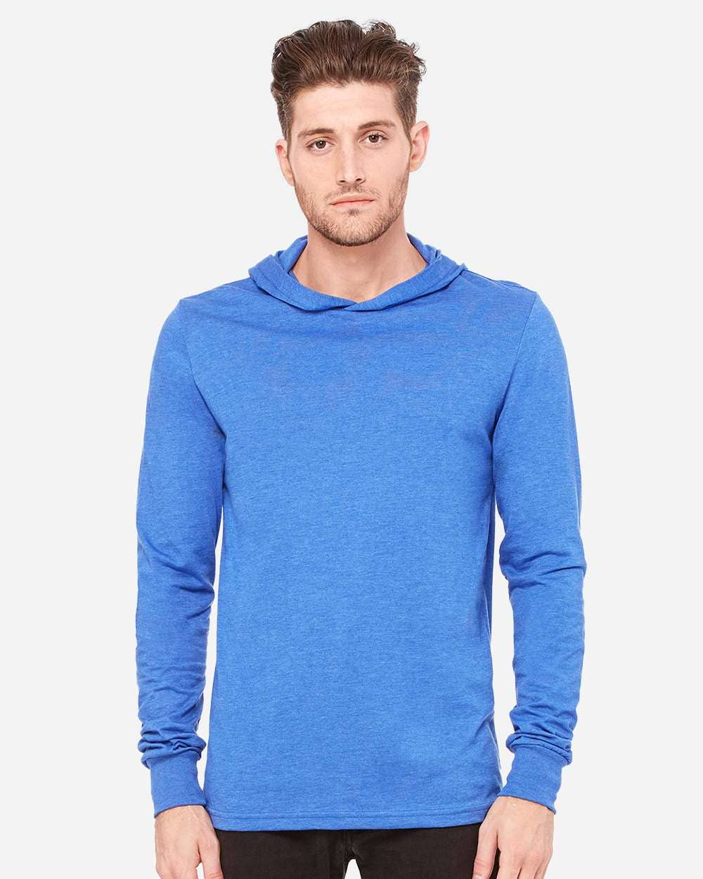 Unisex Jersey Hooded Long Sleeve Tee – Lightweight Comfort
