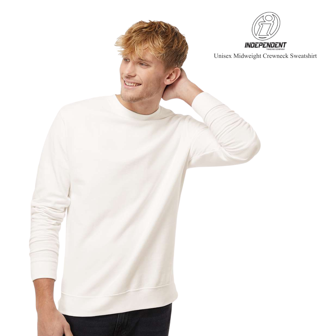 Independent Trading Co Unisex Midweight Crewneck Sweatshirt