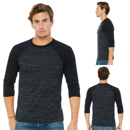 BELLA + CANVAS Unisex 3/4 Sleeve Baseball Tee – Lightweight