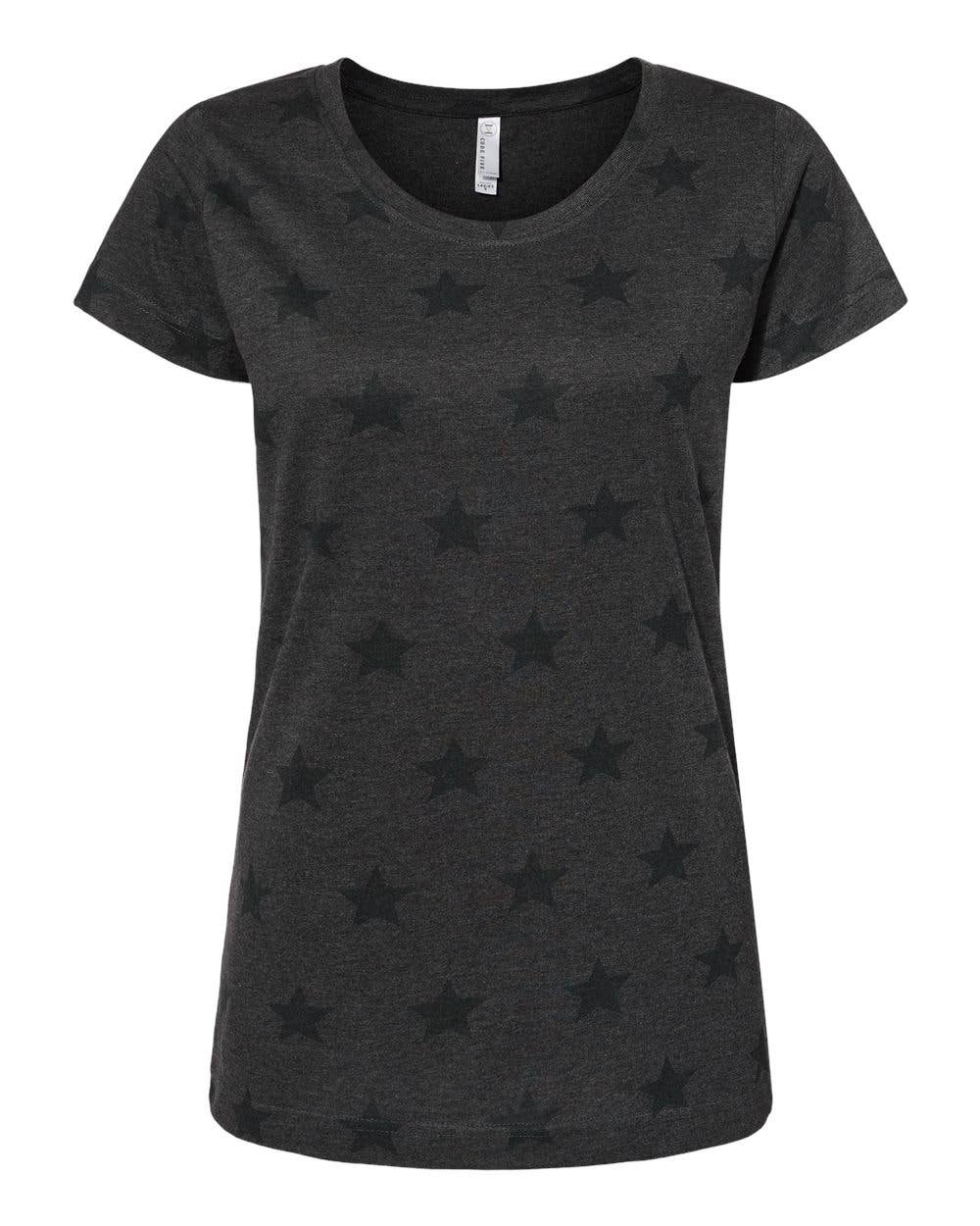 Women’s Semi Fitted Star Print Scoop Neck Tee | Lightweight