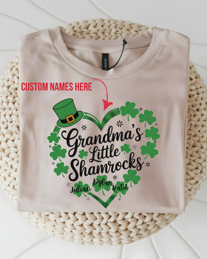 Personalized Grandma's Little Shamrocks T-shirt 🍀