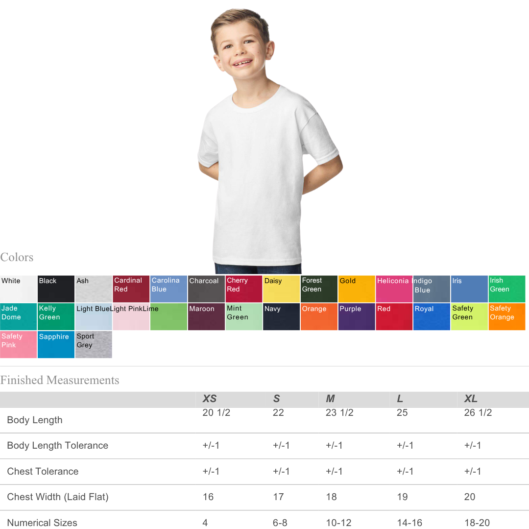 Youth Blank T-Shirt | Gildan 2000B Classic Cotton Tee