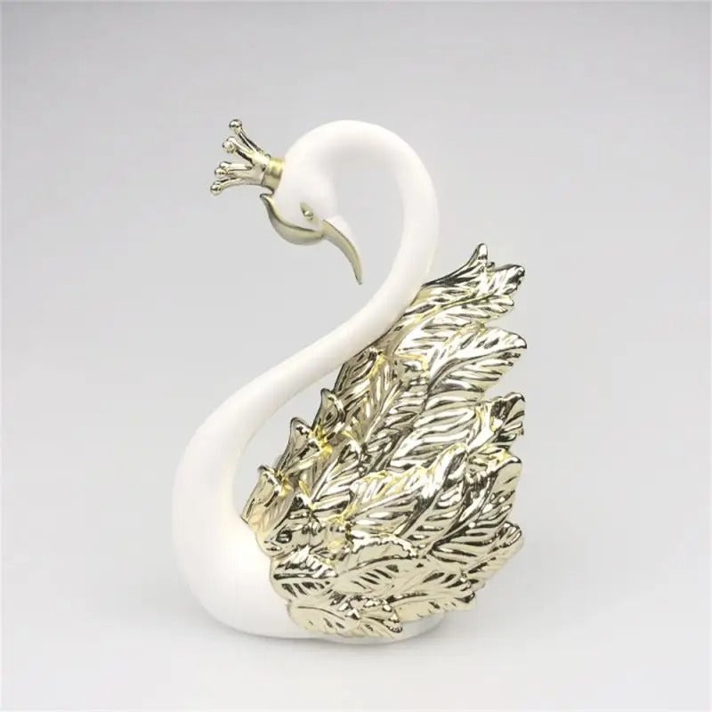 Mini Swan Couple Model Figurine Interior Home Accessories - TheWorldOfMYes